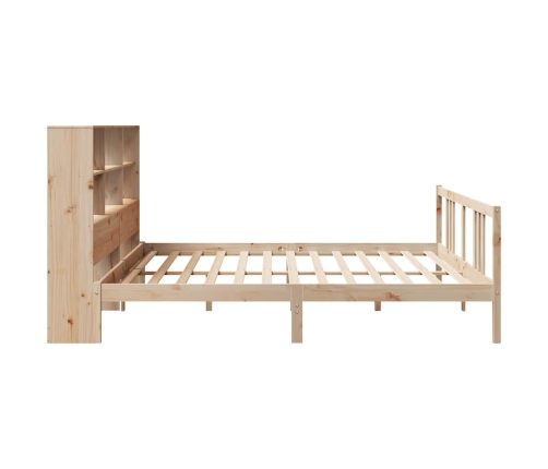 Cama con estantería sin colchón madera maciza de pino 180x200cm
