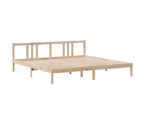 Cama con estantería sin colchón madera maciza de pino 180x200cm