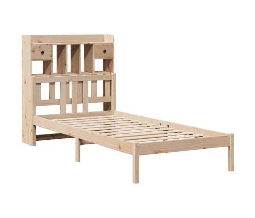 Cama con estantería sin colchón madera maciza de pino 75x190 cm