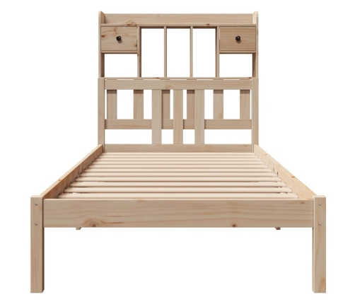 Cama con estantería sin colchón madera maciza de pino 75x190 cm
