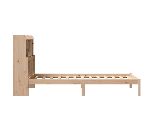 Cama con estantería sin colchón madera maciza de pino 75x190 cm