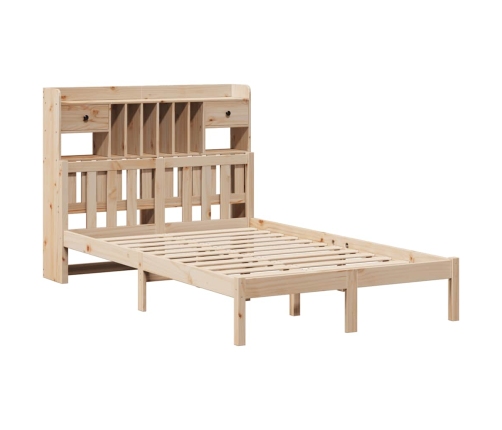 Cama con estantería sin colchón madera maciza de pino 135x190cm