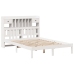 Cama con estantería sin colchón madera maciza blanca 140x190 cm