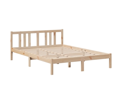 Cama con estantería sin colchón madera maciza de pino 140x200cm