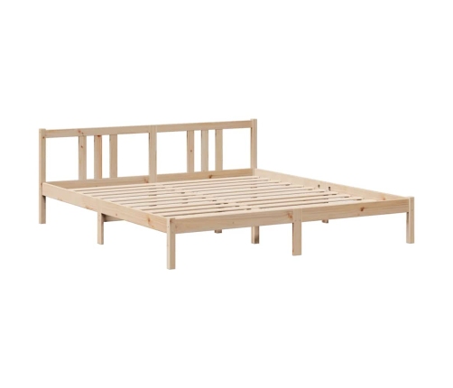 Cama con estantería sin colchón madera maciza de pino 200x200cm