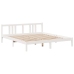 Cama con estantería sin colchón madera maciza blanca 200x200 cm