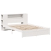 Cama con estantería sin colchón madera maciza blanca 120x190 cm