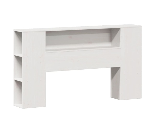 Cama con estantería sin colchón madera maciza blanca 120x190 cm