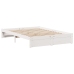 Cama con estantería sin colchón madera maciza blanca 140x190 cm