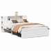 Cama con estantería sin colchón madera maciza blanca 120x200 cm