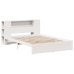 Cama con estantería sin colchón madera maciza blanca 120x200 cm