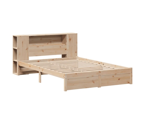 Cama con estantería sin colchón madera maciza de pino 150x200cm
