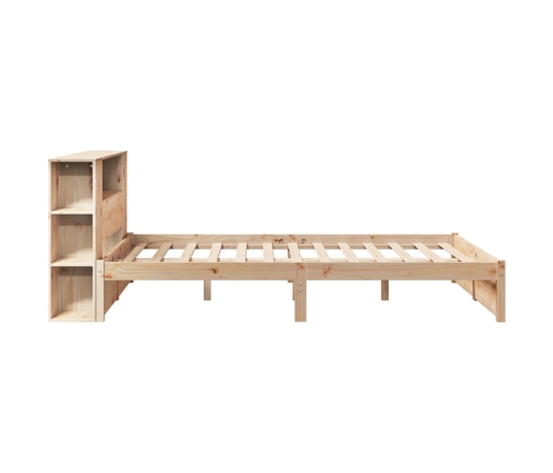 Cama con estantería sin colchón madera maciza de pino 150x200cm
