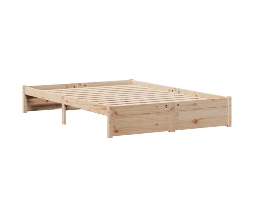 Cama con estantería sin colchón madera maciza de pino 150x200cm