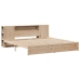 Cama con estantería sin colchón madera maciza de pino 180x200cm