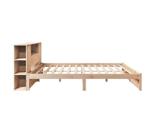 Cama con estantería sin colchón madera maciza de pino 180x200cm