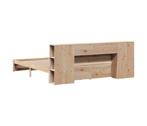 Cama con estantería sin colchón madera maciza de pino 180x200cm