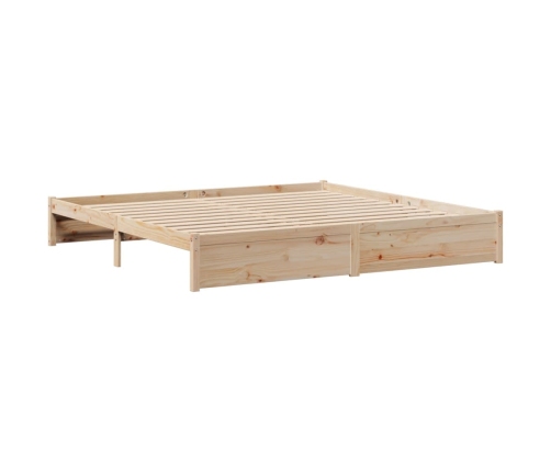 Cama con estantería sin colchón madera maciza de pino 180x200cm