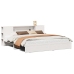 Cama con estantería sin colchón madera maciza blanca 200x200 cm