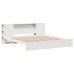 Cama con estantería sin colchón madera maciza blanca 200x200 cm