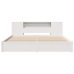 Cama con estantería sin colchón madera maciza blanca 200x200 cm