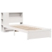 Cama con estantería sin colchón madera maciza blanca 75x190 cm