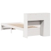 Cama con estantería sin colchón madera maciza blanca 75x190 cm