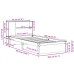 Cama con estantería sin colchón madera maciza blanca 75x190 cm