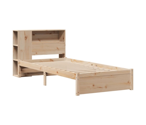 Cama con estantería sin colchón madera maciza de pino 90x190 cm