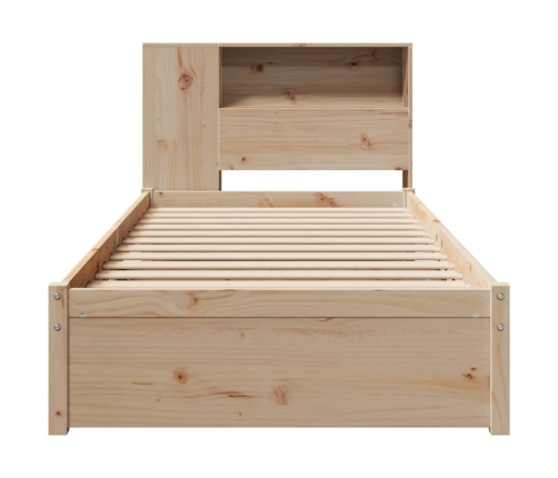 Cama con estantería sin colchón madera maciza de pino 90x190 cm