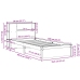 Cama con estantería sin colchón madera maciza de pino 90x190 cm