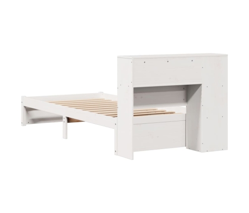 Cama con estantería sin colchón madera maciza de pino 90x190 cm