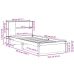 Cama con estantería sin colchón madera maciza de pino 90x190 cm