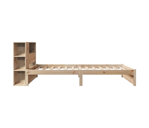 Cama con estantería sin colchón madera maciza de pino 90x200 cm