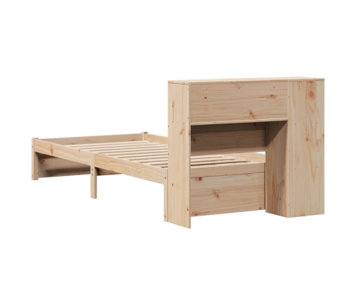 Cama con estantería sin colchón madera maciza de pino 90x200 cm