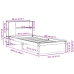 Cama con estantería sin colchón madera maciza de pino 90x200 cm