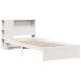 Cama con estantería sin colchón madera maciza blanco 90x200 cm