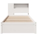Cama con estantería sin colchón madera maciza blanco 90x200 cm