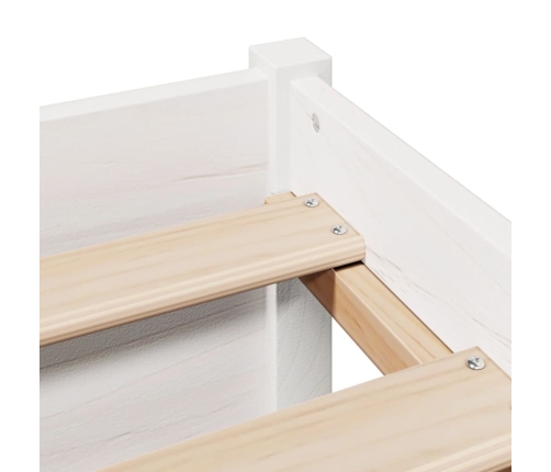 Cama con estantería sin colchón madera maciza blanco 90x200 cm