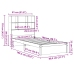 Cama con estantería sin colchón madera maciza de pino 75x190 cm