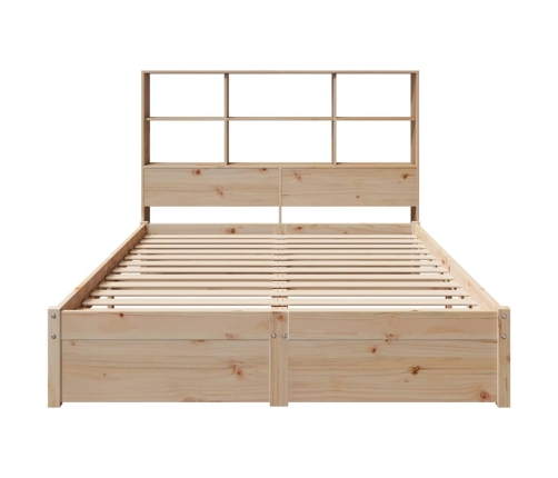 Cama con estantería sin colchón madera maciza de pino 120x190cm