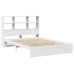 Cama con estantería sin colchón madera maciza blanca 135x190 cm