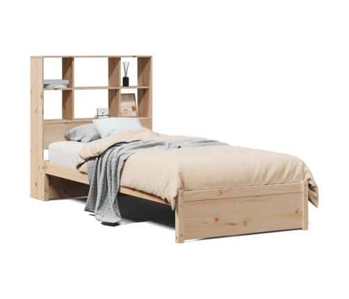 Cama con estantería sin colchón madera maciza de pino 90x200 cm