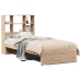 Cama con estantería sin colchón madera maciza de pino 90x200 cm