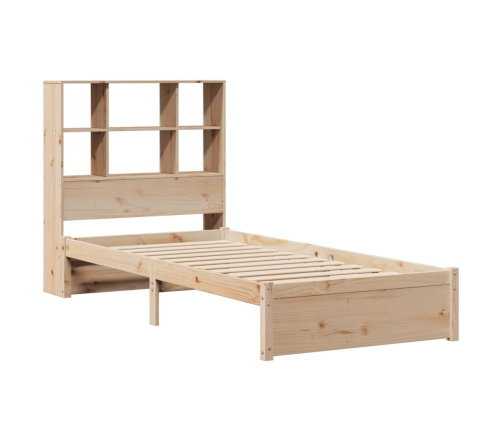 Cama con estantería sin colchón madera maciza de pino 90x200 cm