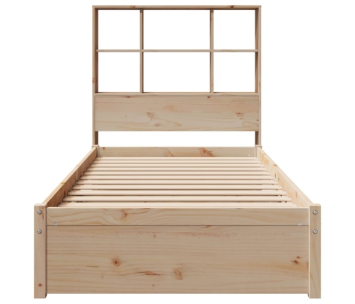 Cama con estantería sin colchón madera maciza de pino 90x200 cm