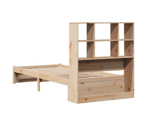 Cama con estantería sin colchón madera maciza de pino 90x200 cm