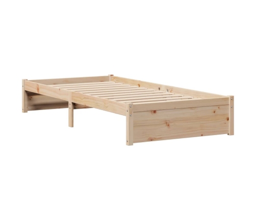 Cama con estantería sin colchón madera maciza de pino 90x200 cm