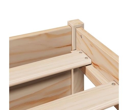 Cama con estantería sin colchón madera maciza de pino 90x200 cm