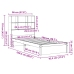Cama con estantería sin colchón madera maciza de pino 90x200 cm